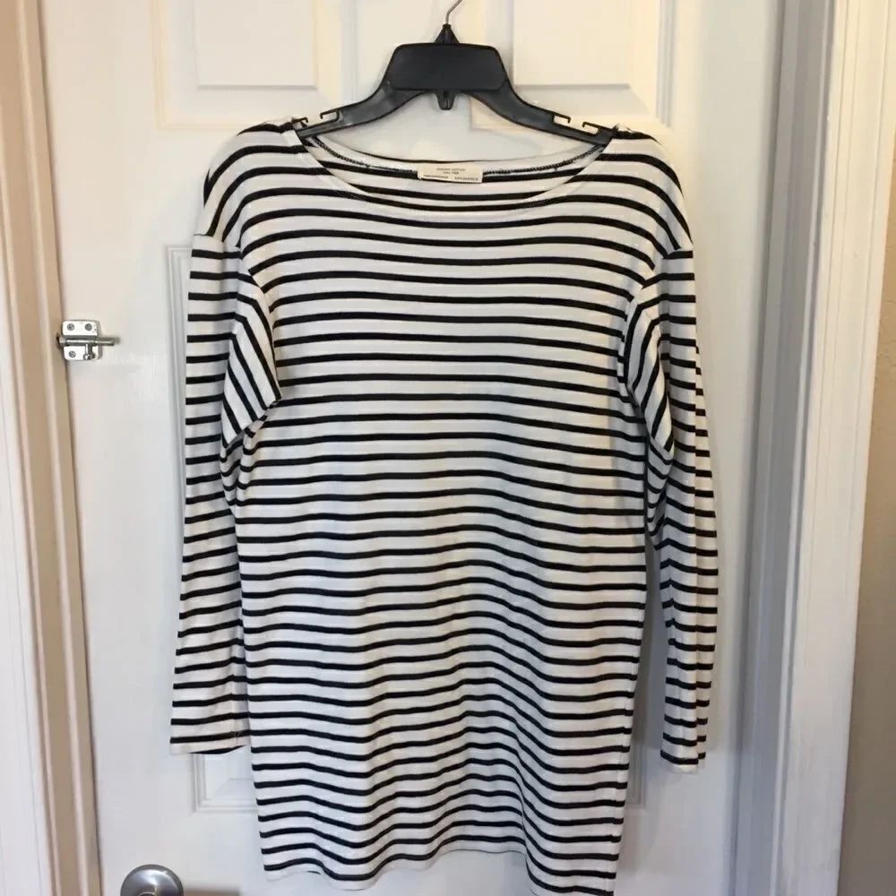 Zara  Organic Cotton  Long  Top Striped Size Medium